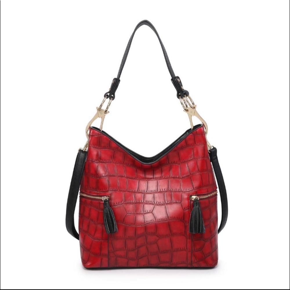 Jen & Co Crocodile Print Hobo